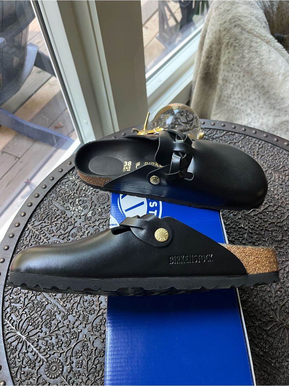 BIRKENSTOCK BOSTON BRAIDED CLOGS IN BLACK 38 7 - Picture 10 of 11